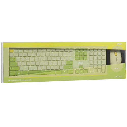Купить Клавиатура+мышь беспроводная   Acer OCC205 желтый  9091296. Характеристики, отзывы и цены в Донецке