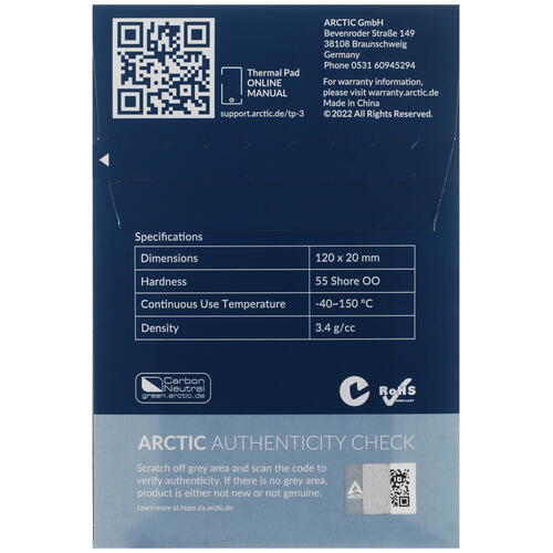 Купить Набор термопрокладок Arctic Cooling Thermal Pad TP-3 [ACTPD00056A]  5407569. Характеристики, отзывы и цены в Донецке