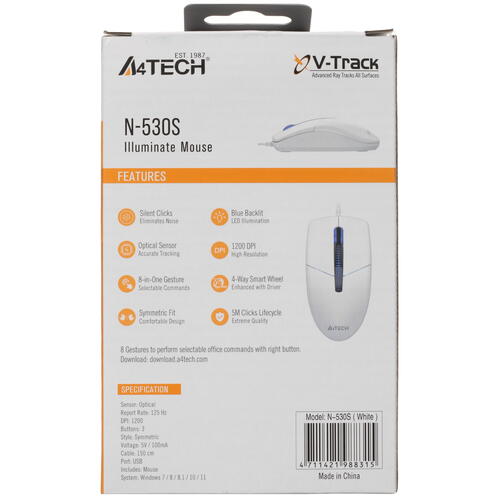 Купить Мышь проводная A4Tech N-530S  5424231. Характеристики, отзывы и цены в Донецке