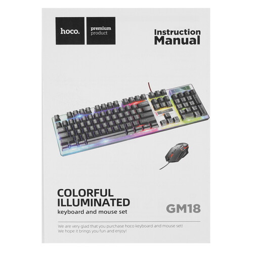 Купить Клавиатура+мышь  проводная  Hoco GM18 белый  9237807. Характеристики, отзывы и цены в Донецке