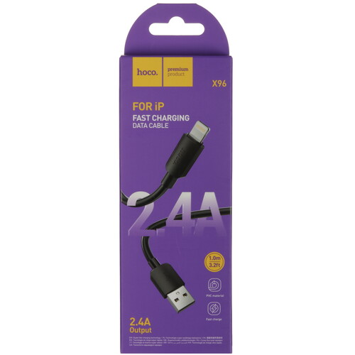 Купить Кабель круглый Hoco Lightning 8-pin - USB 2.0 Type-A черный 1 м  5475139. Характеристики, отзывы и цены в Донецке