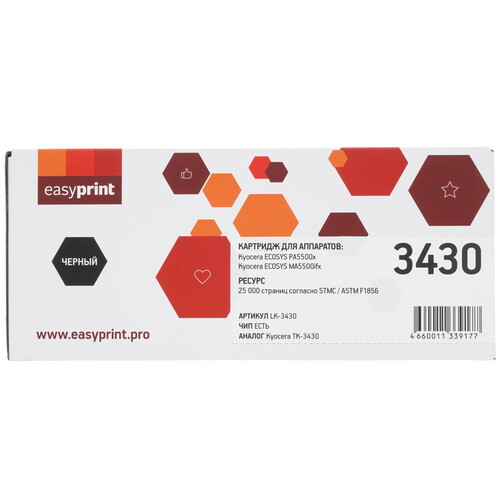 Купить Тонер-картридж лазерный EasyPrint LK-3430 черный, с чипом  9250435. Характеристики, отзывы и цены в Донецке