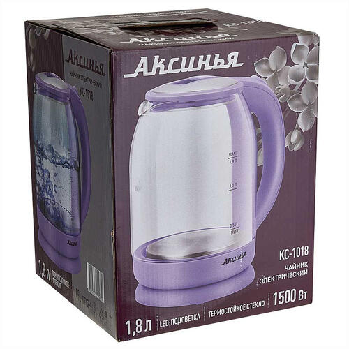 Купить Электрочайник Аксинья КС-1018 фиолетовый  9050540. Характеристики, отзывы и цены в Донецке