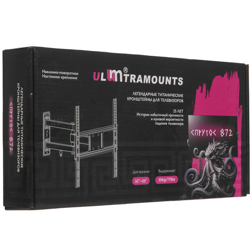Купить Кронштейн для ТВ Ultramounts UM872 черный  9200244. Характеристики, отзывы и цены в Донецке