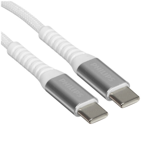 Купить Кабель круглый PHILIPS USB Type-C - USB Type-C белый 1 м  5492630. Характеристики, отзывы и цены в Донецке