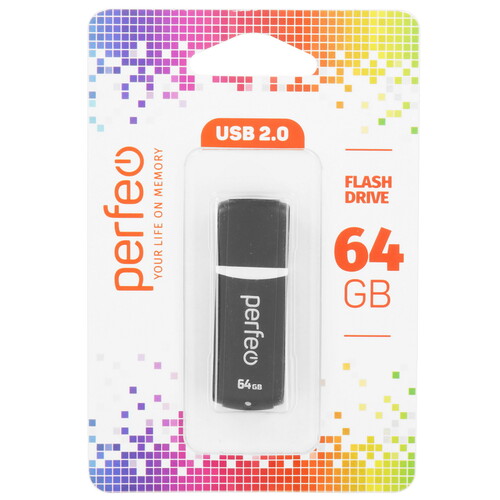 Купить Память USB Flash 64 ГБ Perfeo C02 [PF-C02B064]  9209323. Характеристики, отзывы и цены в Донецке