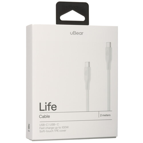 Купить Кабель круглый uBear USB Type-C - USB Type-C белый 2 м  5466119. Характеристики, отзывы и цены в Донецке