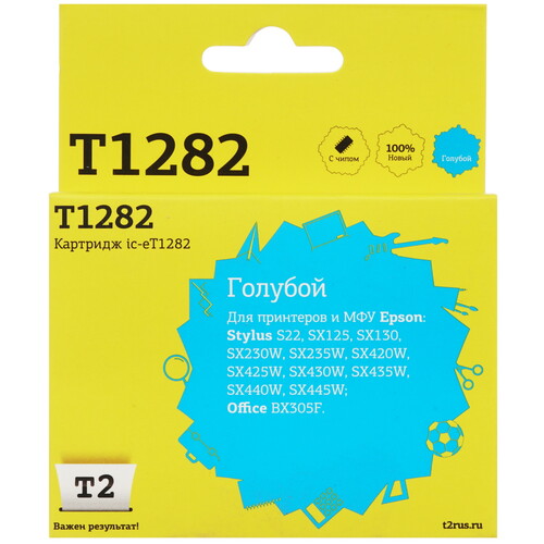 Купить Картридж T2 IC-ET1282 голубой  7942060. Характеристики, отзывы и цены в Донецке