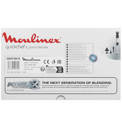 Купить Блендер погружной Moulinex Quickchef+ DD674810 черный  9205109. Характеристики, отзывы и цены в Донецке
