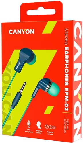 Купить Проводные наушники Canyon EPM-02 зеленый  9134269. Характеристики, отзывы и цены в Донецке