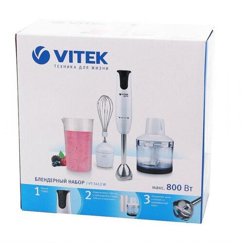 Купить Блендер погружной Vitek VT-3412 (W) белый  5354336. Характеристики, отзывы и цены в Донецке