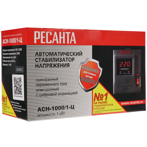 Купить Стабилизатор напряжения Ресанта АСН-1000/1-Ц  4761774. Характеристики, отзывы и цены в Донецке