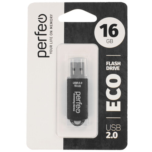 Купить Память USB Flash 16 ГБ Perfeo E01 Economy Series [PF-E01B016ES]  9209277. Характеристики, отзывы и цены в Донецке