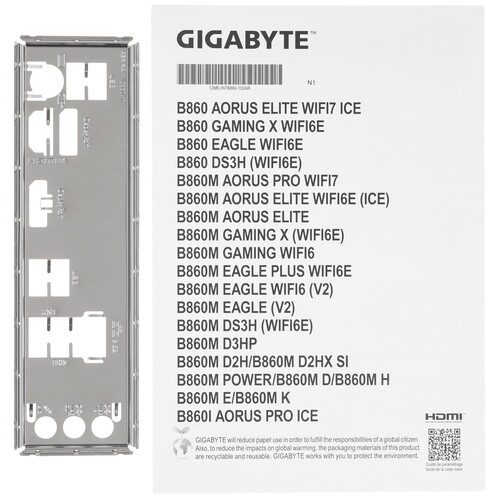 Купить Материнская плата GIGABYTE B860M DS3H  5622555. Характеристики, отзывы и цены в Донецке