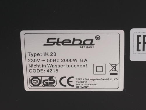 Купить Плита компактная электрическая Steba IK23 черный  1030744. Характеристики, отзывы и цены в Донецке