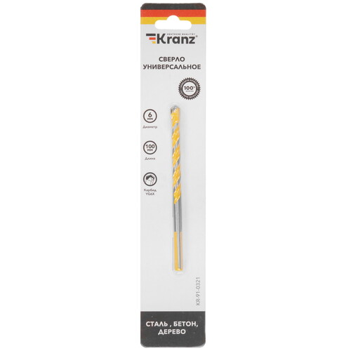 Купить Сверло спиральное KRANZ KR-91-0321  9117322. Характеристики, отзывы и цены в Донецке