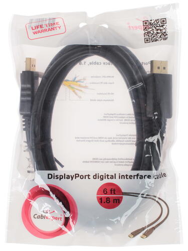 Купить Кабель  Cablexpert DisplayPort - DisplayPort, 1.8 м  1104883. Характеристики, отзывы и цены в Донецке