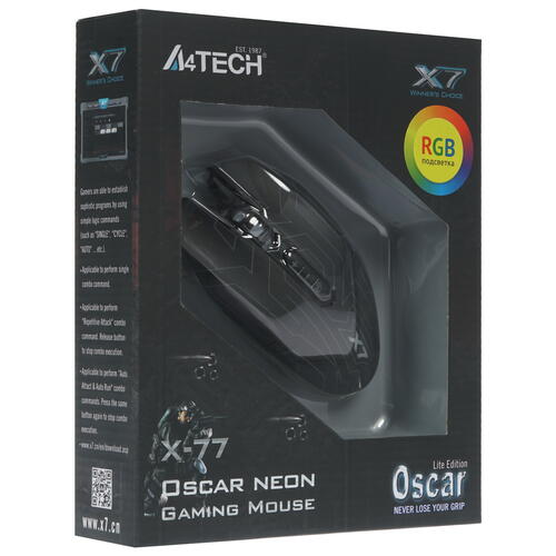 Купить Мышь проводная A4Tech X77  черный  1364739. Характеристики, отзывы и цены в Донецке