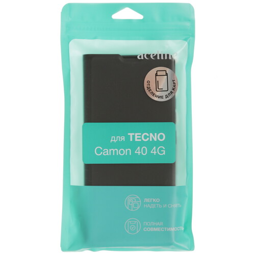 Купить Чехол-книжка  Aceline Kors для Tecno CAMON 40 черный  9283789. Характеристики, отзывы и цены в Донецке
