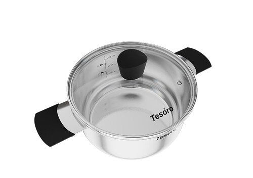 Купить Кастрюля Tesoro Modica КС530 3 л 20 см серебристый  9165219. Характеристики, отзывы и цены в Донецке