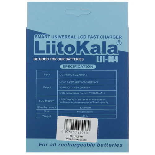 Купить Зарядное устройство LiitoKala Lii-M4  9212384. Характеристики, отзывы и цены в Донецке