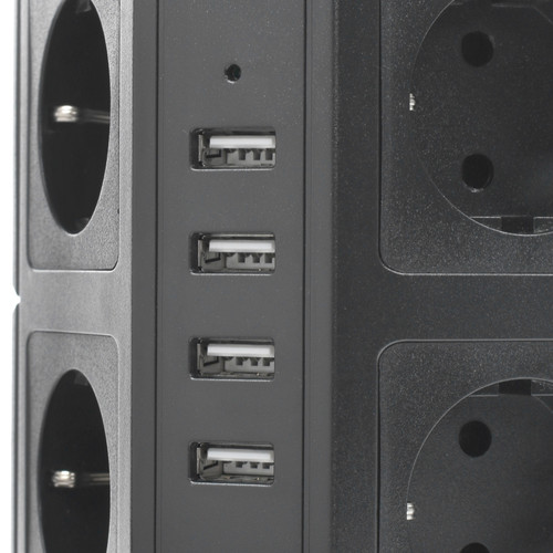 Купить Сетевой фильтр QUMO Power Tower Pro черный  1639069. Характеристики, отзывы и цены в Донецке