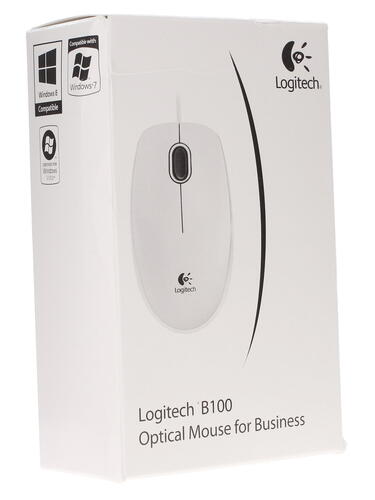 Купить Мышь проводная Logitech B100 [910-003360] белый  0172290. Характеристики, отзывы и цены в Донецке