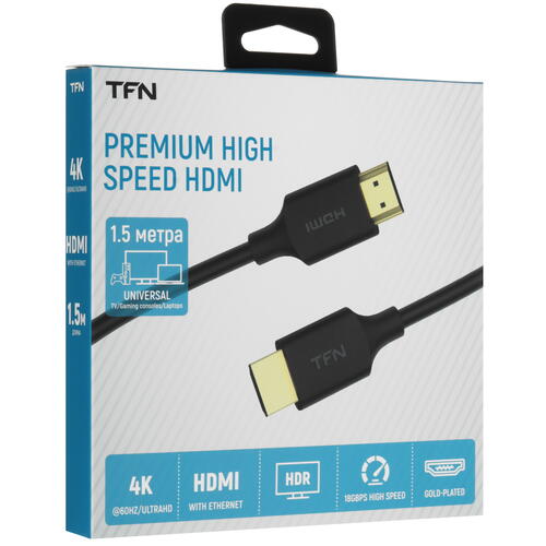 Купить Кабель  TFN HDMI - HDMI, 1.5 м  5465812. Характеристики, отзывы и цены в Донецке