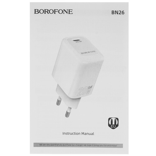 Купить Сетевое зарядное устройство Borofone BN26 белый  5639676. Характеристики, отзывы и цены в Донецке