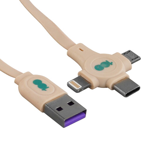 Купить Кабель автосмотка Бука Lightning 8-pin, micro USB, USB Type-C - USB 2.0 Type-A бежевый 1.15 м  9230458. Характеристики, отзывы и цены в Донецке