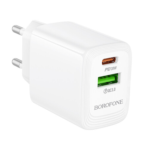 Купить Сетевое зарядное устройство Borofone BN27 Fuente белый  5639675. Характеристики, отзывы и цены в Донецке