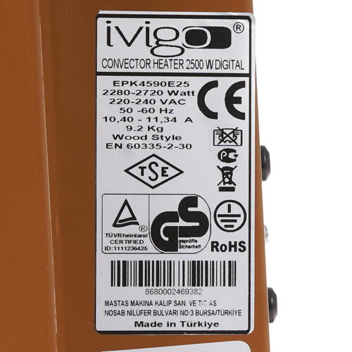 Купить Конвектор iVigo EPK4590E25  9935443. Характеристики, отзывы и цены в Донецке