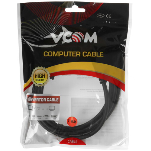 Купить Кабель однонаправленный VCOM DisplayPort - DVI-D, 1.8 м  5471573. Характеристики, отзывы и цены в Донецке