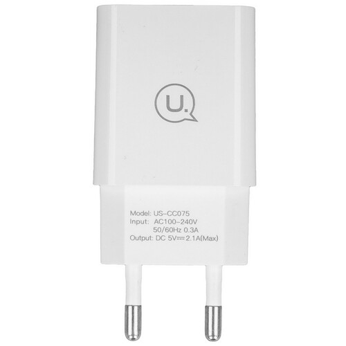 Купить Сетевое зарядное устройство USAMS T21 белый  5480360. Характеристики, отзывы и цены в Донецке