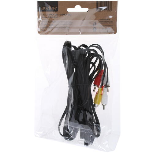 Купить Кабель   Aceline RCA x3 - RCA x3 черный  1380501. Характеристики, отзывы и цены в Донецке