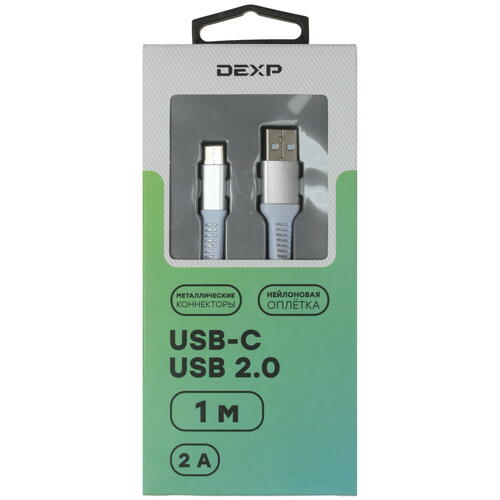 Купить Кабель плоский DEXP USB Type-C - USB 2.0 Type-A белый 1 м  4834179. Характеристики, отзывы и цены в Донецке
