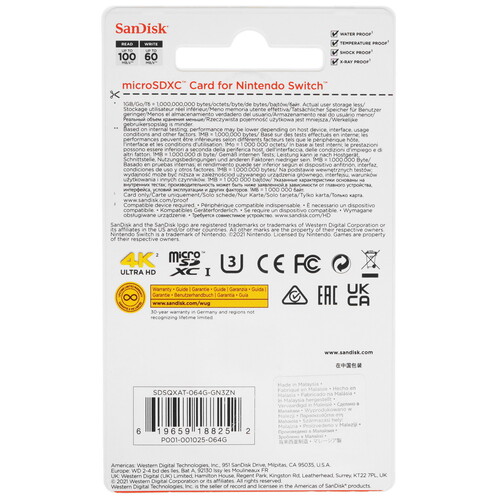 Купить Карта памяти SanDisk for Nintendo Switch microSDXC 64 ГБ [SDSQXAT-064G-GN3ZN]  5470848. Характеристики, отзывы и цены в Донецке