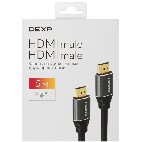 Купить Кабель  DEXP HDMI - HDMI, 5 м  5453929. Характеристики, отзывы и цены в Донецке