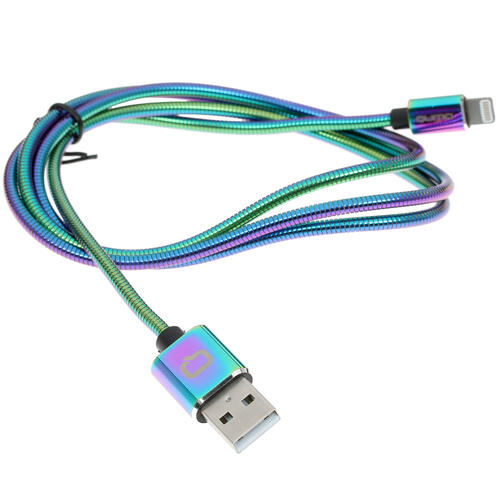 Купить Кабель круглый QUMO Lightning 8-pin MFI - USB 2.0 Type-A разноцветный 1 м  1307426. Характеристики, отзывы и цены в Донецке