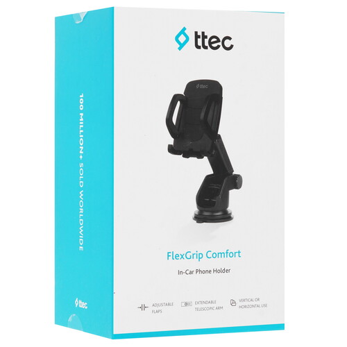 Купить Держатель автомобильный TTEC FlexGrip Comfort черный  9140668. Характеристики, отзывы и цены в Донецке