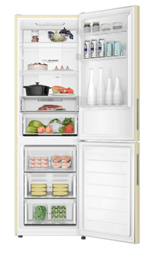 Купить Холодильник с морозильником   Haier CEF536CCG бежевый  9291523. Характеристики, отзывы и цены в Донецке