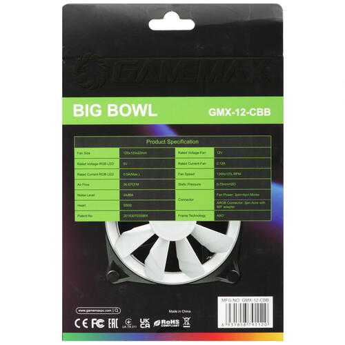 Купить Вентилятор GameMAX GMX-12-CBB  9908124. Характеристики, отзывы и цены в Донецке