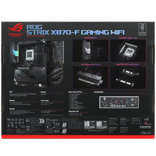 Купить Материнская плата ASUS ROG STRIX X870-F GAMING WIFI  5495473. Характеристики, отзывы и цены в Донецке