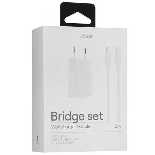Купить Сетевое зарядное устройство uBear Bridge Set 20 белый  5466109. Характеристики, отзывы и цены в Донецке