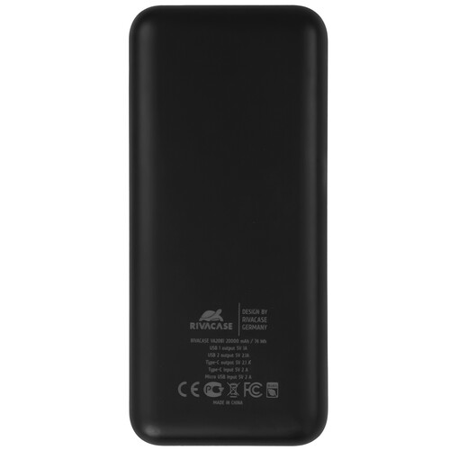 Купить Портативный аккумулятор RIVACASE VA2081 черный  9260611. Характеристики, отзывы и цены в Донецке