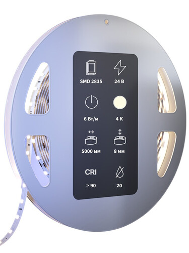 Купить Светодиодная лента Maytoni 24В 2835 6Вт/м 4000К 5м IP 20  9185003. Характеристики, отзывы и цены в Донецке