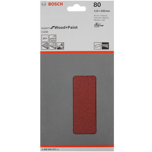 Купить Шлифовальный лист Bosch 2608605317  1178646. Характеристики, отзывы и цены в Донецке