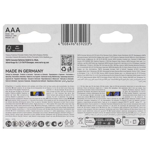 Купить Батарейка Varta Longlife Power AAA (LR03/FR03)  9268617. Характеристики, отзывы и цены в Донецке