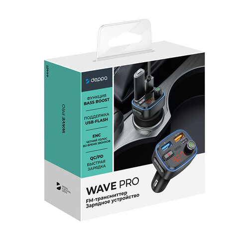 Купить FM-трансмиттер Deppa Wave Pro  5607795. Характеристики, отзывы и цены в Донецке