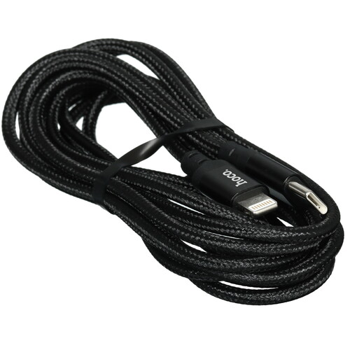 Купить Кабель круглый Hoco Lightning 8-pin - USB Type-C черный 2 м  5635337. Характеристики, отзывы и цены в Донецке